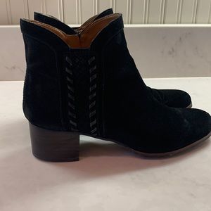 Franco Sarto Black Suede Ankle Boots “Chenille”